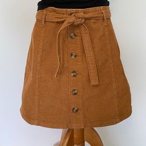 American Eagle belted corduroy skirt